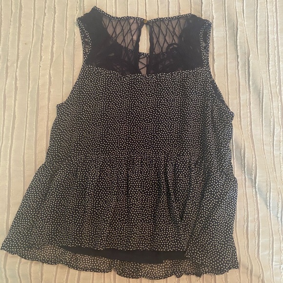 Navy blue and white polka dot top - Picture 3 of 4